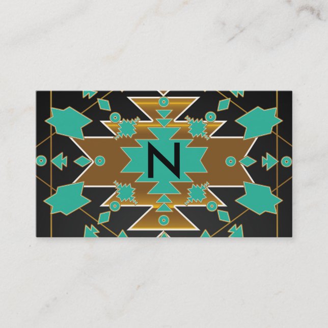 Carte de visite bloc de couleur turquoise sud-oues (Devant)