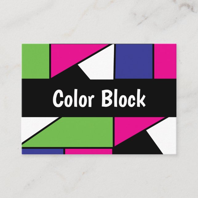 Carte De Visite Bloc Géométrique de Couleur (Devant)