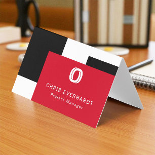 Carte De Visite Blocage de couleur moderne simple rouge blanc et n