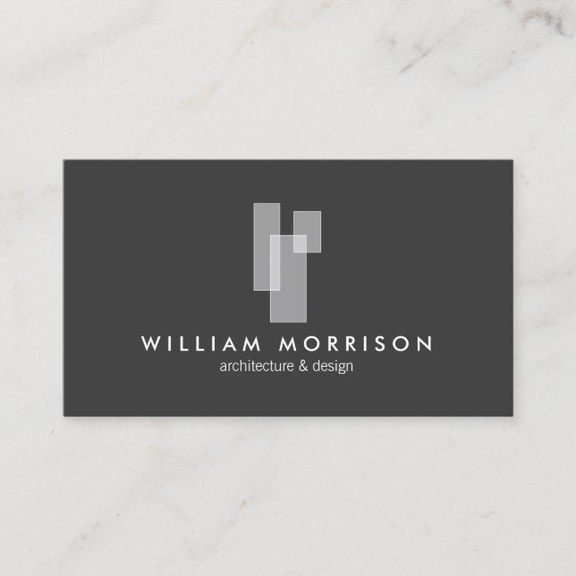 Carte De Visite Blocs architecturaux modernes Logo II blanc/gris (Devant)