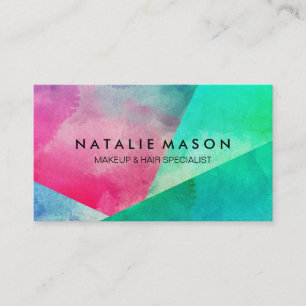 Carte De Visite Blocs de couleur d'aquarelle élégants