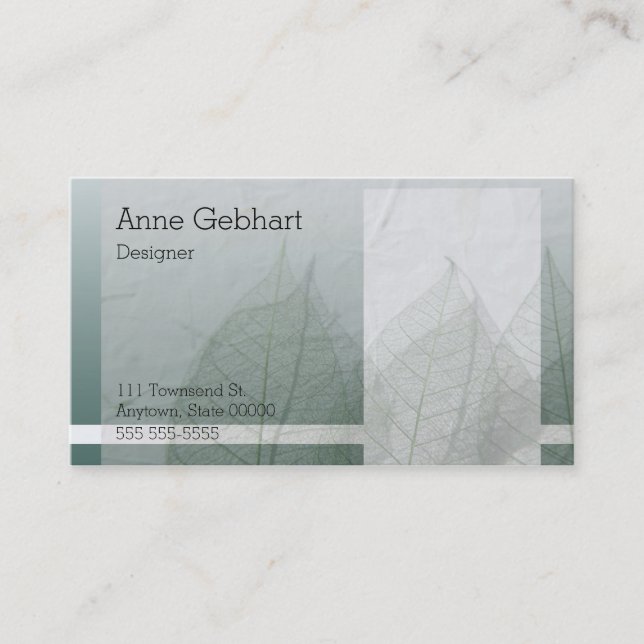 Carte De Visite Blocs de couleur et feuilles (Devant)