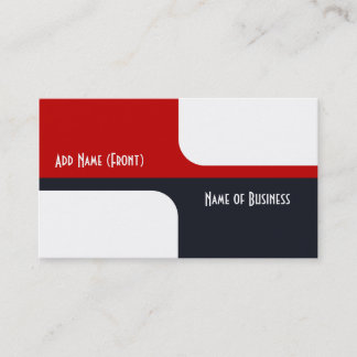 Carte De Visite Blocs de couleurs graphiques à la mode rouge blanc