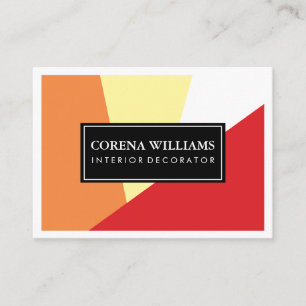 Carte De Visite Blocs de couleurs vives géométriques et élégants B