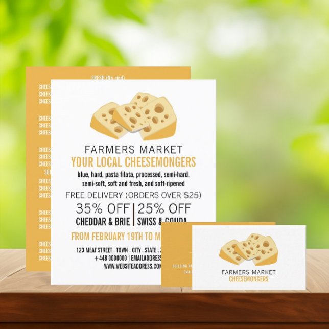 Carte De Visite Blocs de fromage, fromage (Créateur téléchargé)