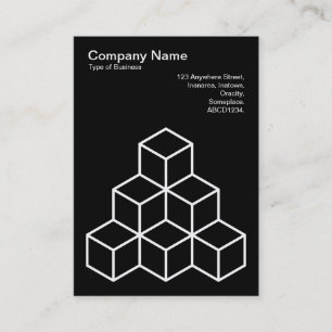 Carte De Visite Blocs géométriques - Blanc sur Noir