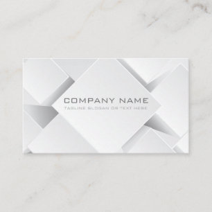 Carte De Visite Blocs Géométriques de Business Blanc et Étain