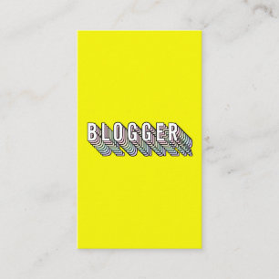 Carte De Visite Blogger au néon à la mode de typographie du jaune