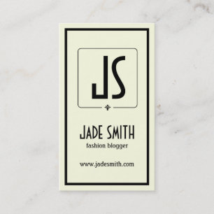 Carte De Visite Bloggers Minimalistic [noir et crème (outre du