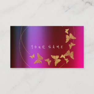 Carte De Visite BLOGUEUR Holographique Gold Butterfly Influencer