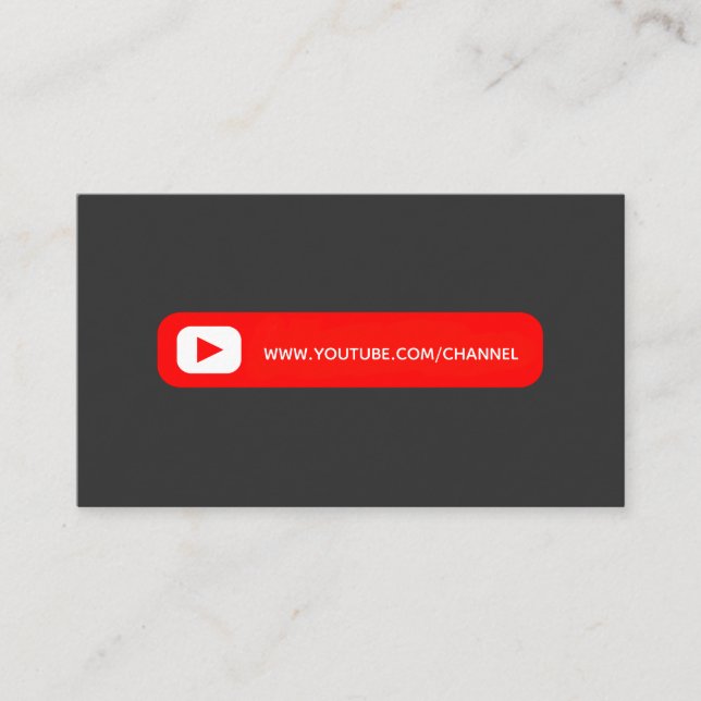 Carte De Visite Blogueur sur les médias sociaux Youtube (Devant)