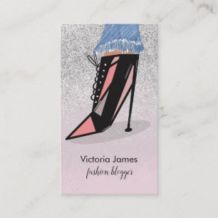 Carte De Visite Blogueuse de mode chic et beauté talons paillettes