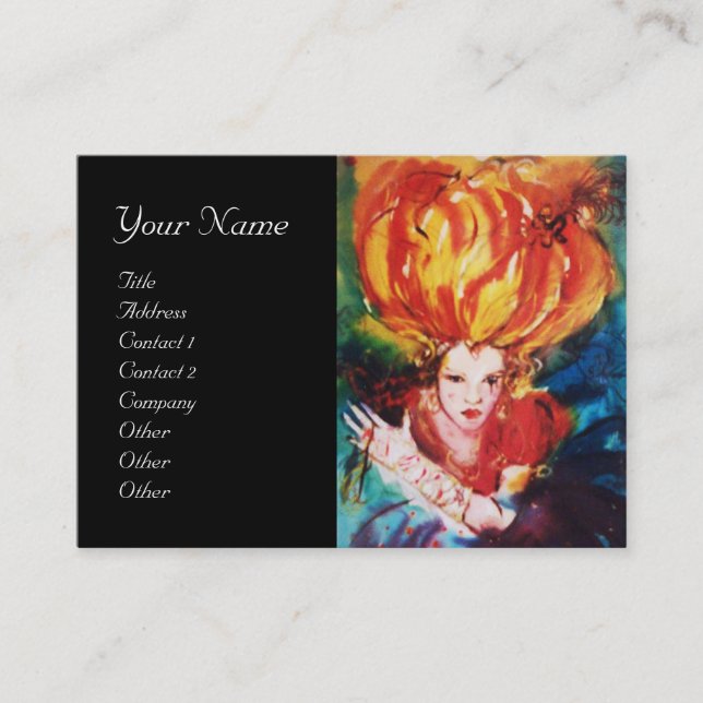 Carte De Visite BLONDE EN BEAUTÉ ROUGE, Maquillage, Salon des chev (Devant)