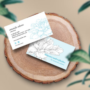 Carte De Visite Blooming Beauty Gray Blue Skincare esthetician