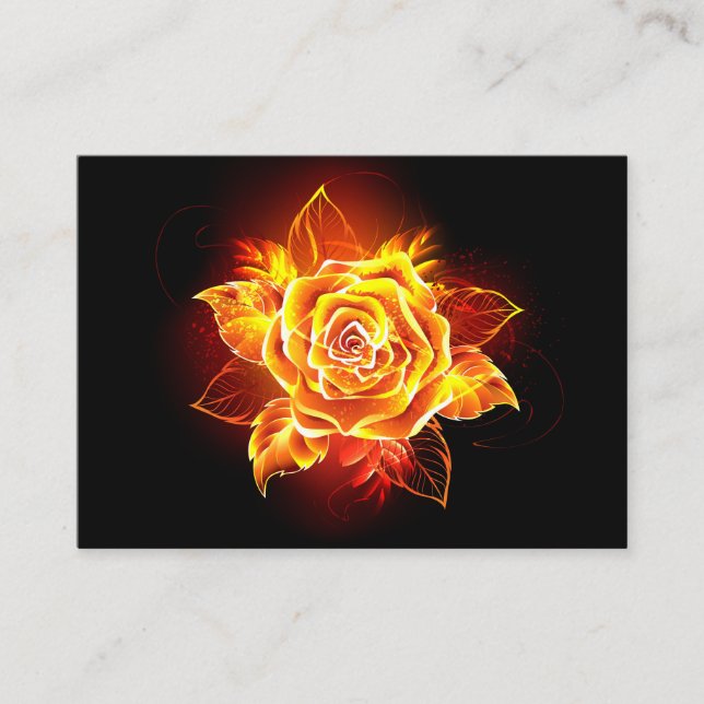 Carte De Visite Blooming Fire Rose (Devant)
