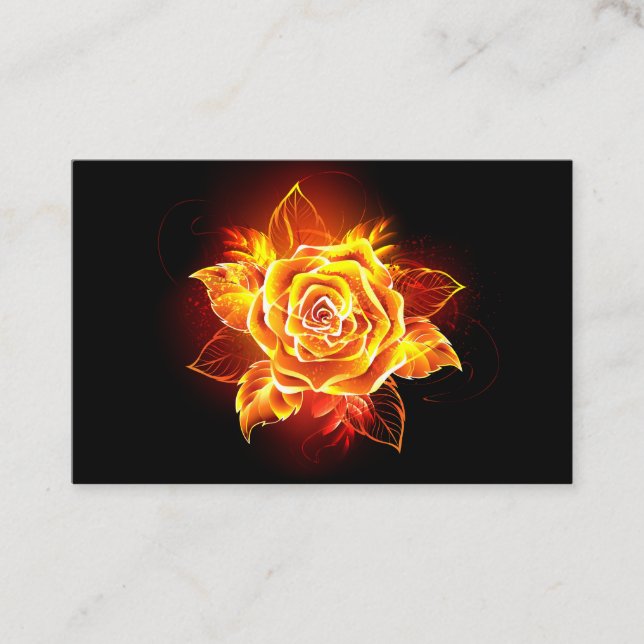 Carte De Visite Blooming Fire Rose (Devant)