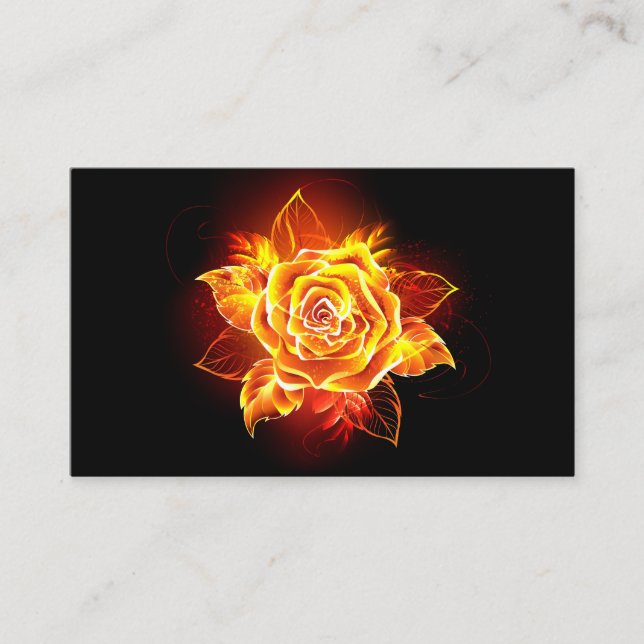 Carte De Visite Blooming Fire Rose (Devant)