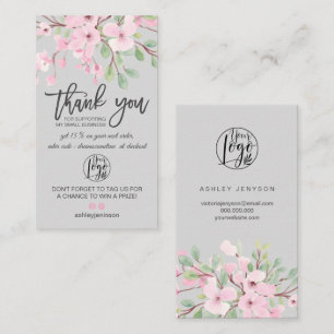 Carte De Visite Blossoms logo floral rose commander merci