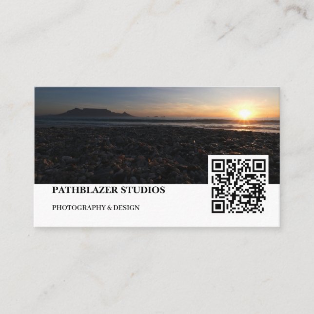 Carte De Visite Blouberg Beach Table Mountain Sunset (Devant)