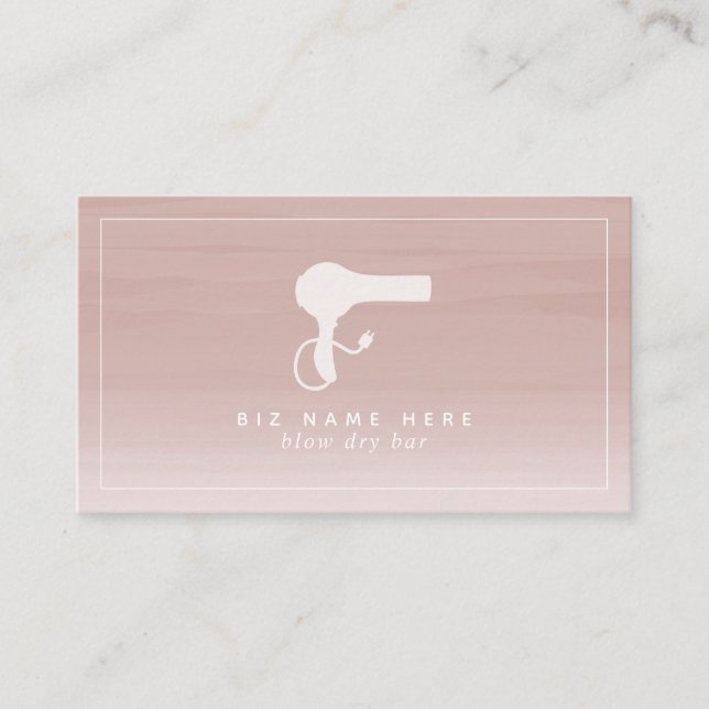 Carte De Visite Blow Dry Bar Cosmetologue Blush Ombre (Devant)