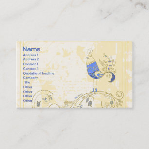 Carte De Visite Blue Bird mignonne Girl Retro Floral