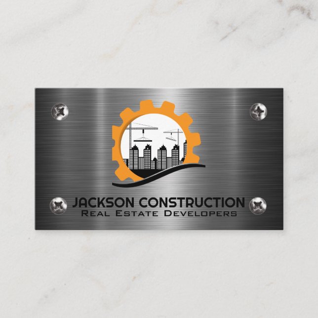 Carte De Visite Blue Collar Construction | Constructeur | Propriét (Devant)
