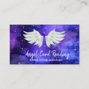 Carte De Visite *~* Blue Cosmos Stars Galaxy Angel Wing Universe B