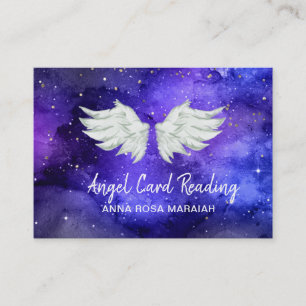 Carte De Visite *~* Blue Cosmos Stars Galaxy Angel Wing Universe B