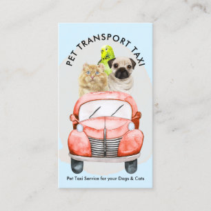 Carte De Visite Blue Cute Chien Chat Oiseau Animaux de compagnie t