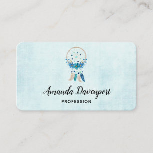 Carte De Visite Blue Dreamcatcher Design Boho élégant