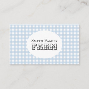 Carte De Visite Blue En vichy Country Farm Shabby Chic
