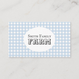 Carte De Visite Blue En vichy Country Farm Shabby Chic