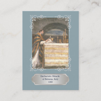 Carte De Visite Blue Eucharistic Miracle Communion Prayer Card