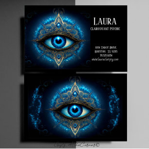 Carte De Visite Blue Eye Mandala Clairvoyant Psychique