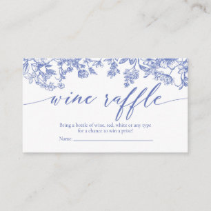 Carte De Visite Blue Floral Fête des mariées Vin Raffle Jeu de Bil