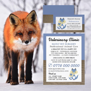 Carte De Visite Blue Fox, Vétérinaire, Service vétérinaire