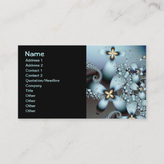 Carte De Visite Blue Gold Cute Abstrait Floral