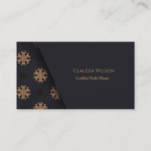 Carte De Visite Blue Golden Mandala Reiki guérisseur spirituel d'é