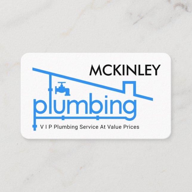 Carte De Visite Blue Home Plumbing Pipe System Plumber Repair (Devant)