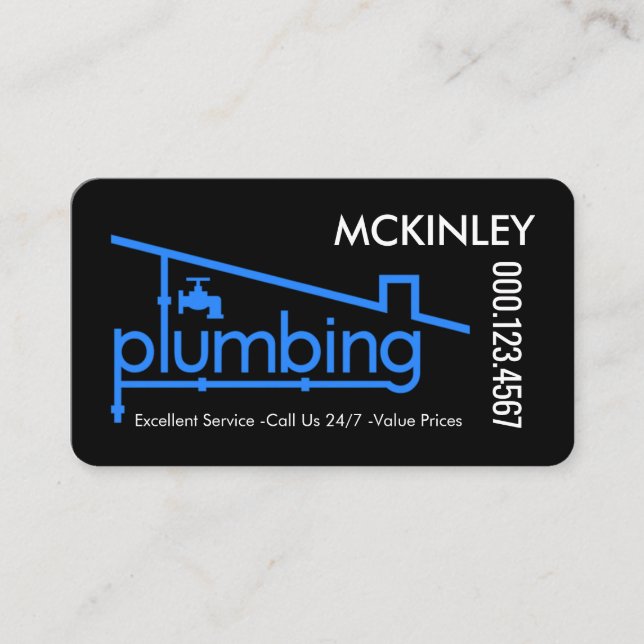 Carte De Visite Blue Home Plumbing Pipeline Plumber Repair (Devant)