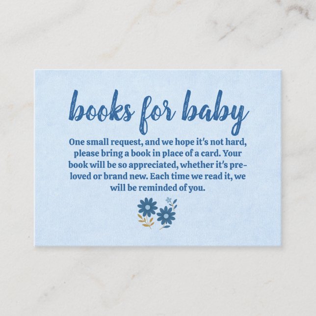 Carte De Visite Blue Jean Baby Books for Baby (Devant)