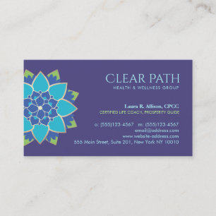 Carte De Visite Blue Lotus Wellness Counselor and Natural Health
