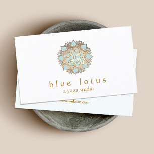 Carte De Visite Blue Lotus Yoga Instructeur Santé holistique