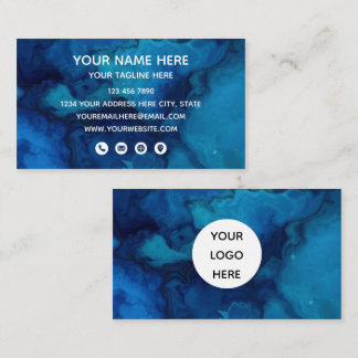 Carte De Visite Blue Marble Modern Business Card