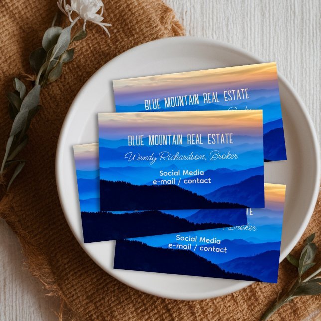 Carte De Visite Blue Mountain View Services professionnels (Créateur téléchargé)