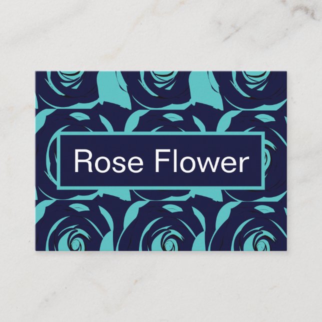 Carte De Visite Blue Navy Rose Flower (Devant)