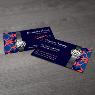 Carte De Visite Blue + Orange w/ Logo Business Cards