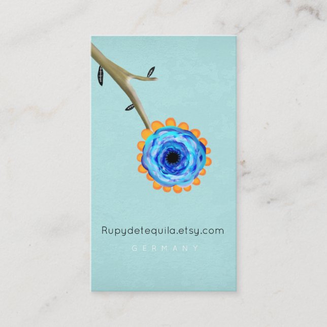 Carte De Visite Blue Poppy One Alone (Devant)
