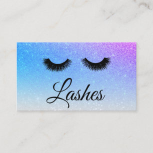 Carte De Visite *~* BLUE PURPLE Lashes Extensions Girls Parties sc