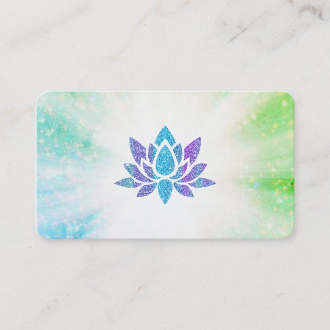 Carte De Visite *~* Blue Purple Lotus Rays Reiki Energy Healing  (Devant)
